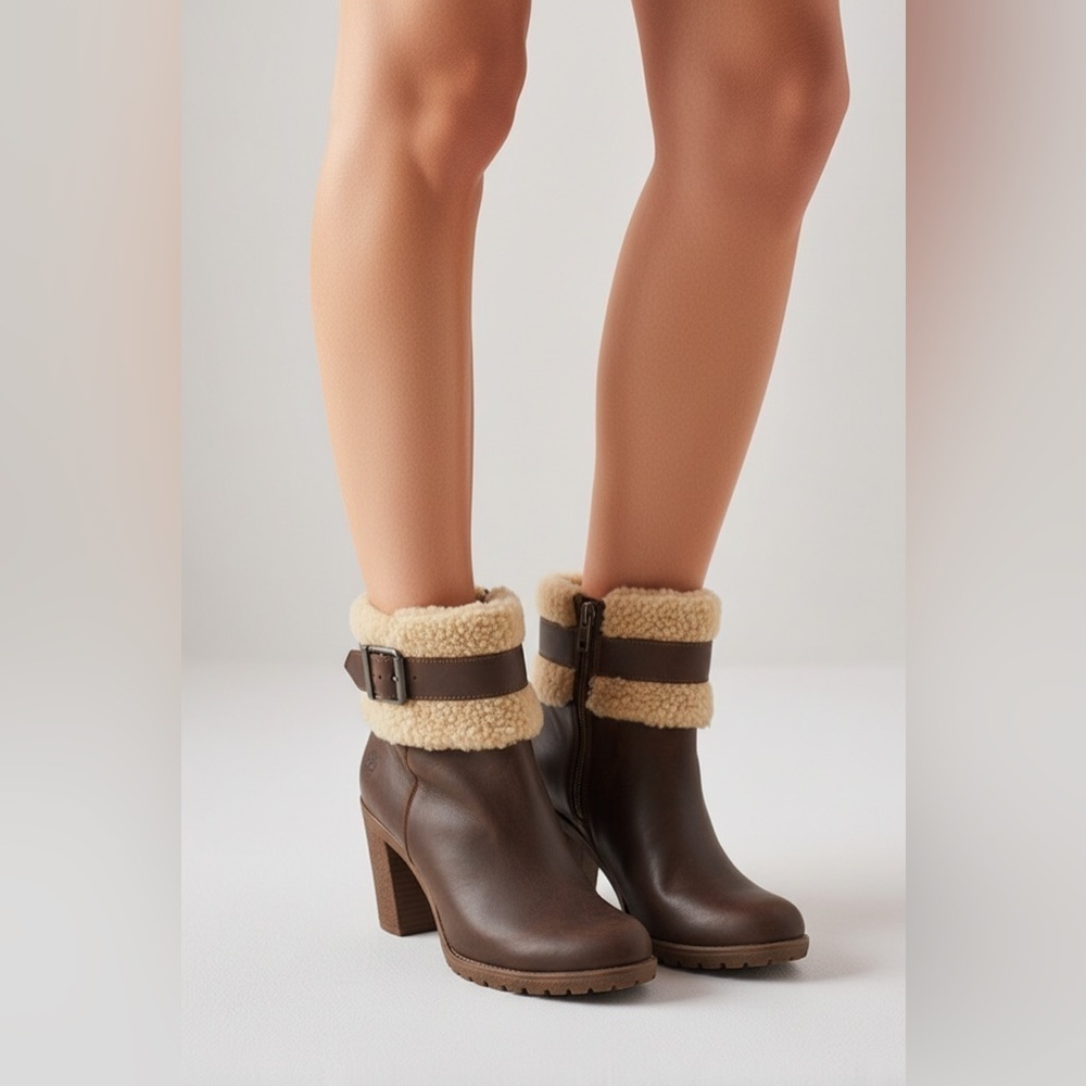 Timberland Glancy fleece Brown brand new Heeled Boots